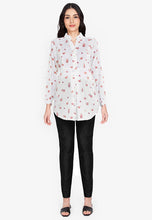 Load image into Gallery viewer, Mommy Plus - Theresa Mandarin Collar Quarter Sleeve Blouse (4800361594914)
