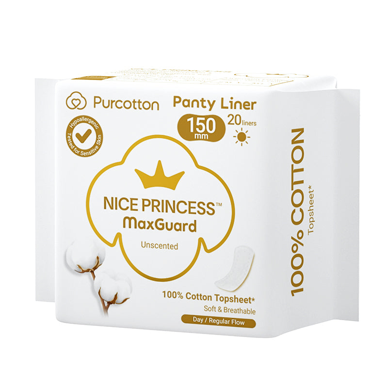 Purcotton MaxGuard Unscented Panty Liners (20pcs) (7872662798370)