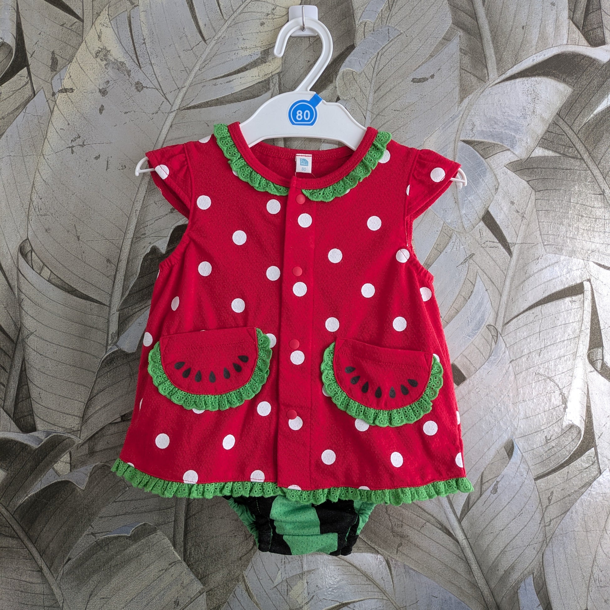 Pachi Pachi Kids - Watermelon Polka Dot Dress (7975563853858)