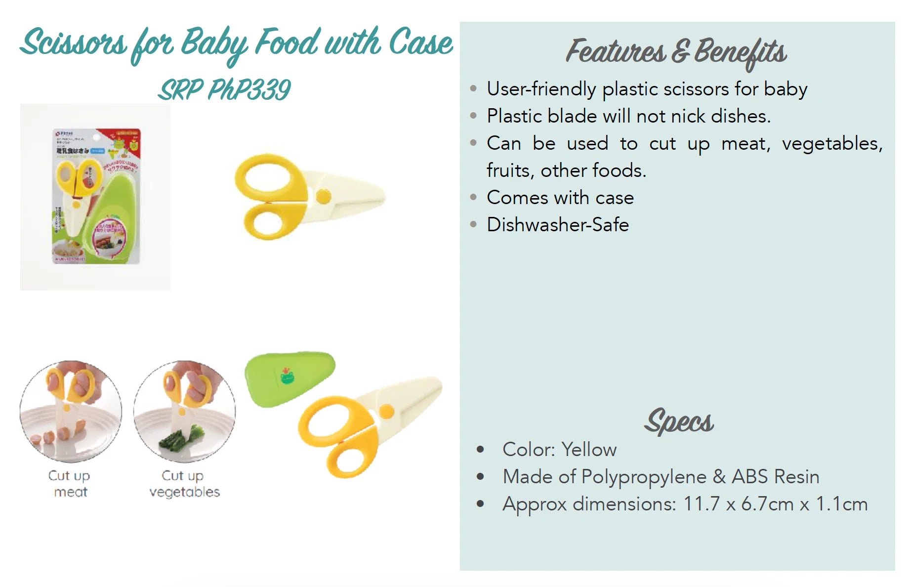 Richell Scissors for Baby Food w/Case (7967033655330)