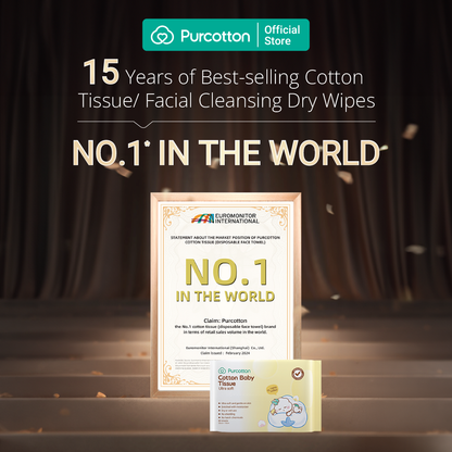 Purcotton Cotton Baby Tissue 80s (7869330620450)