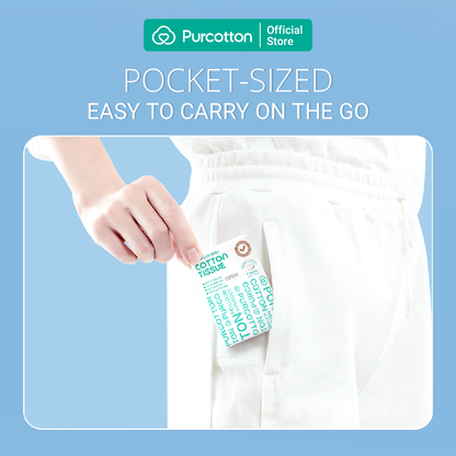 Purcotton Cotton Tissues 8s x 6 Pocket Packs (7869320626210)