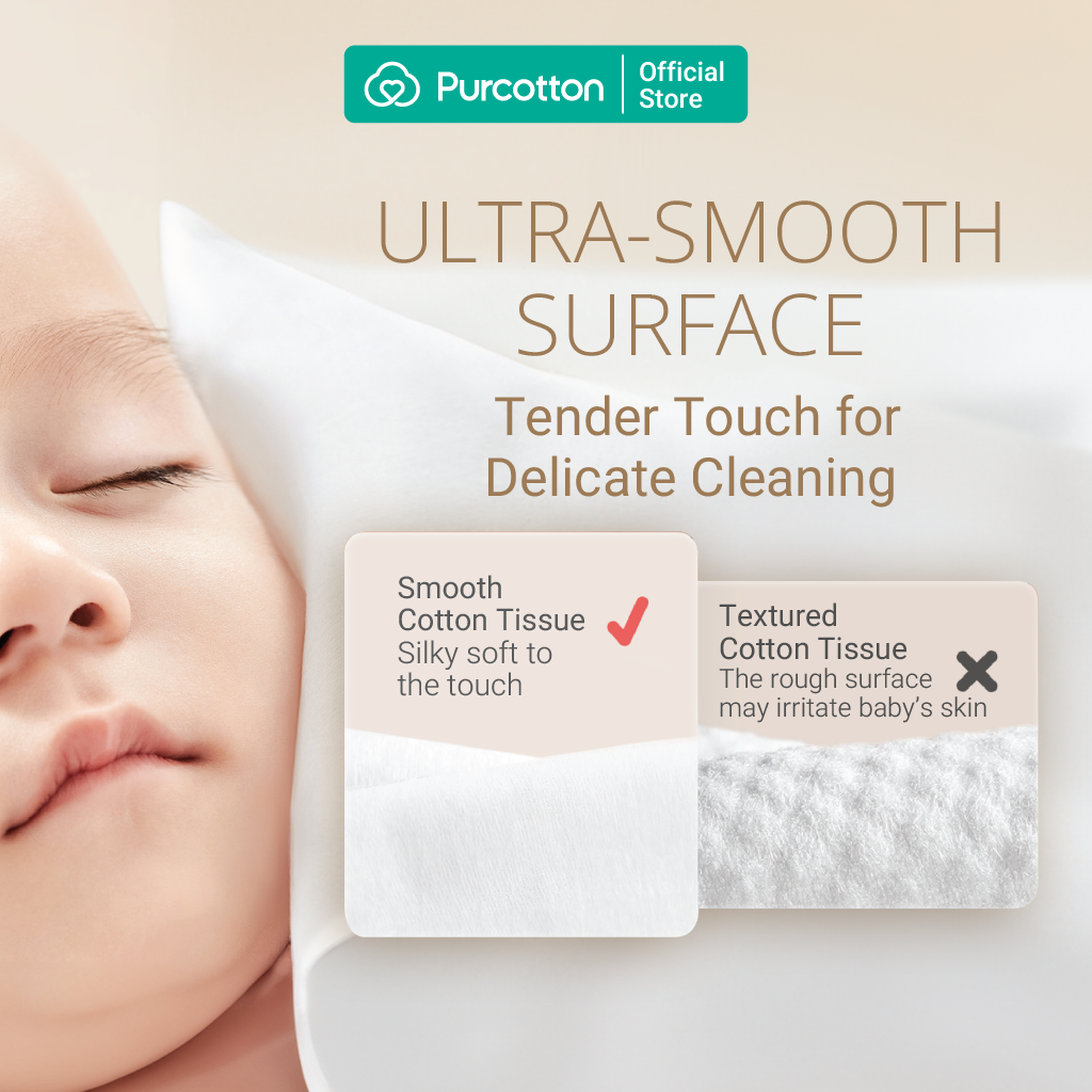 Purcotton Cotton Baby Tissue 80s (7869330620450)