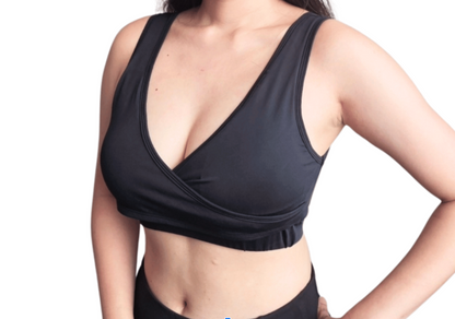 Elation - Nursing and Hands-free Pumping Bra in Black (7965564403746)