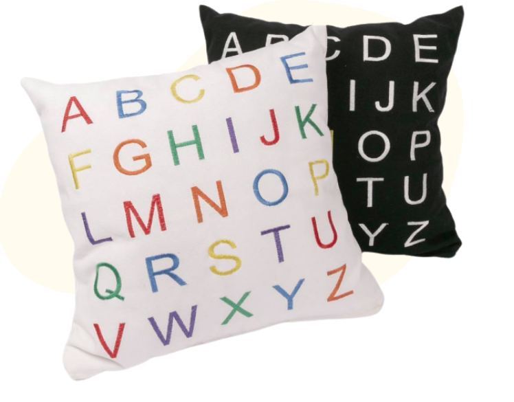 Fun nest - Alphabet pillow black and white pillowcase (7988190740514)