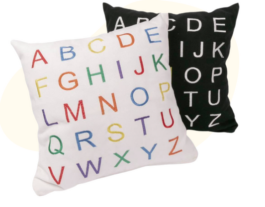 Fun nest - Alphabet pillow black and white pillowcase (7988190740514)