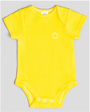 Yawning Yolk- Bodysuit in organic cotton (7197174595618)