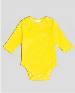 Yawning Yolk- Long bodysuit in organic cotton (7197174726690)