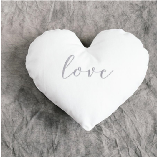 Fun nest - Cream Heart pillow (script love) (7987978633250)