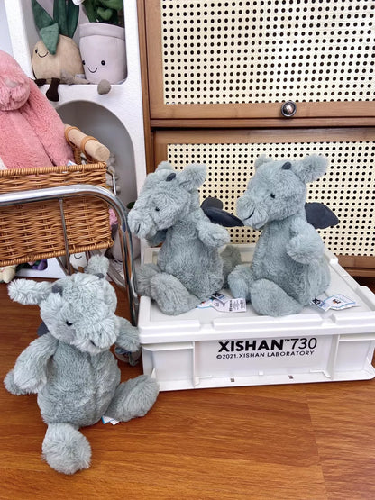 Momzilla X Jellycat Small Bashful Dragon Soft Toy Plush (7942601506850)