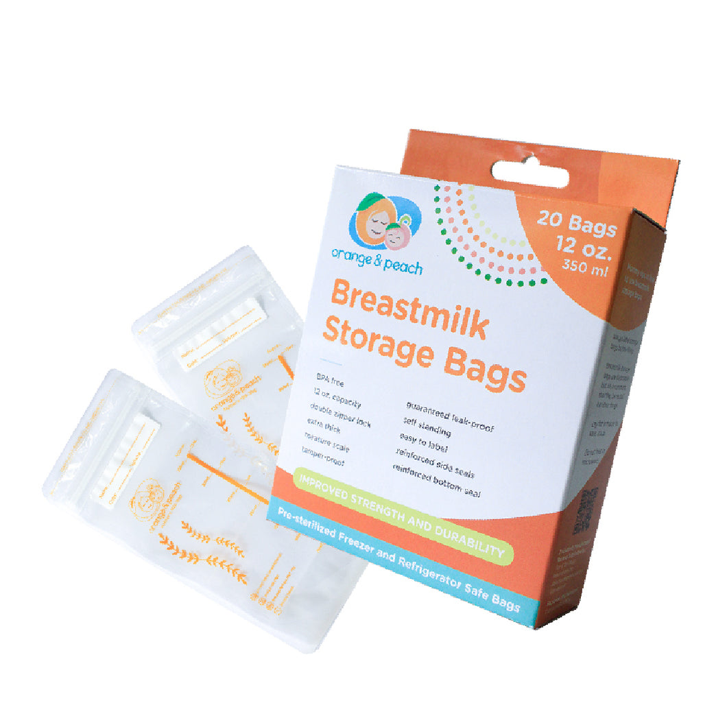 Orange and Peach - 12 oz. Breastmilk Storage Bags V3 20s (4604299575330)