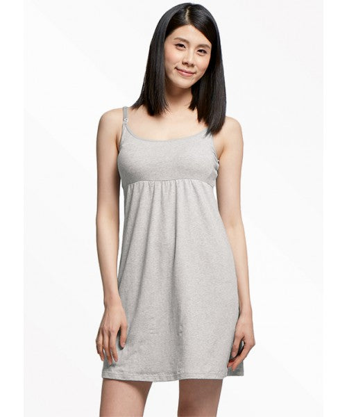 Mamaway - Essentials Maternity & Nursing Dress with Built-In Bra (Gray) (6538033430562)