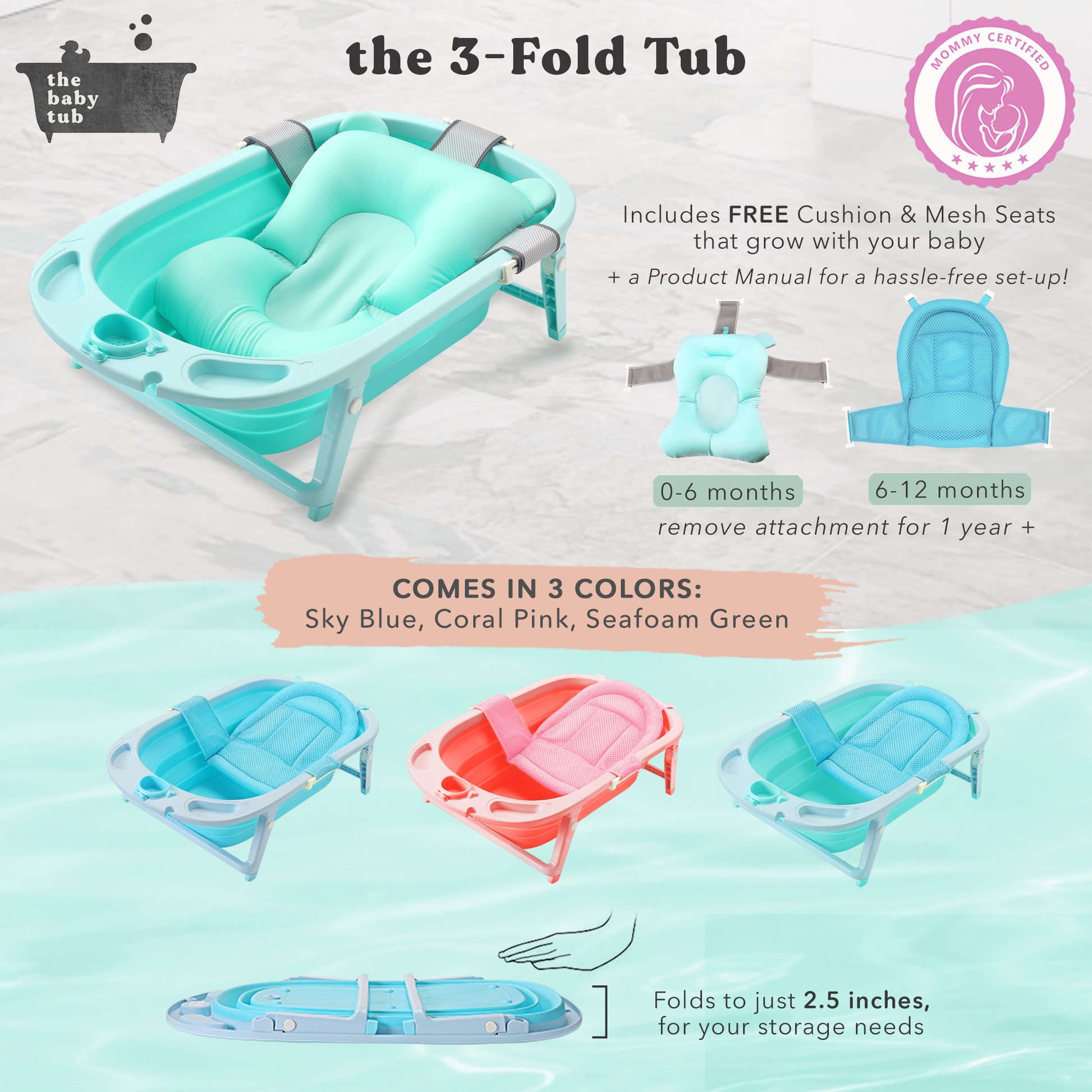 The Baby Tub - 3-Fold Tub Set (4623653011490)