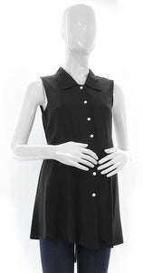 Mommy Plus - Mabel Classic Collared Sleeveless Maternity Blouse (4549460688930)