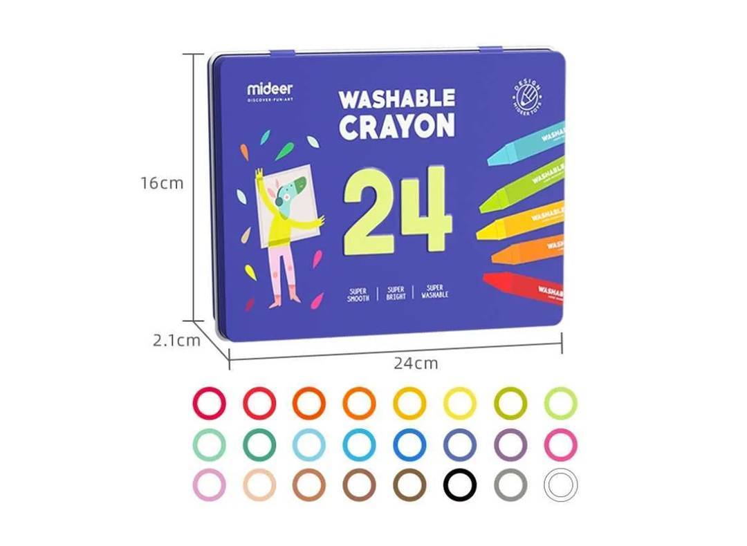 Baby Prime - Mideer Washable Crayon 24 colors (4816478568482)