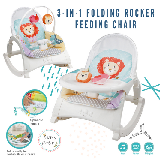 Bub à Petit - 3-in-1 Folding Rocker and Feeding Chair (4860839428130)