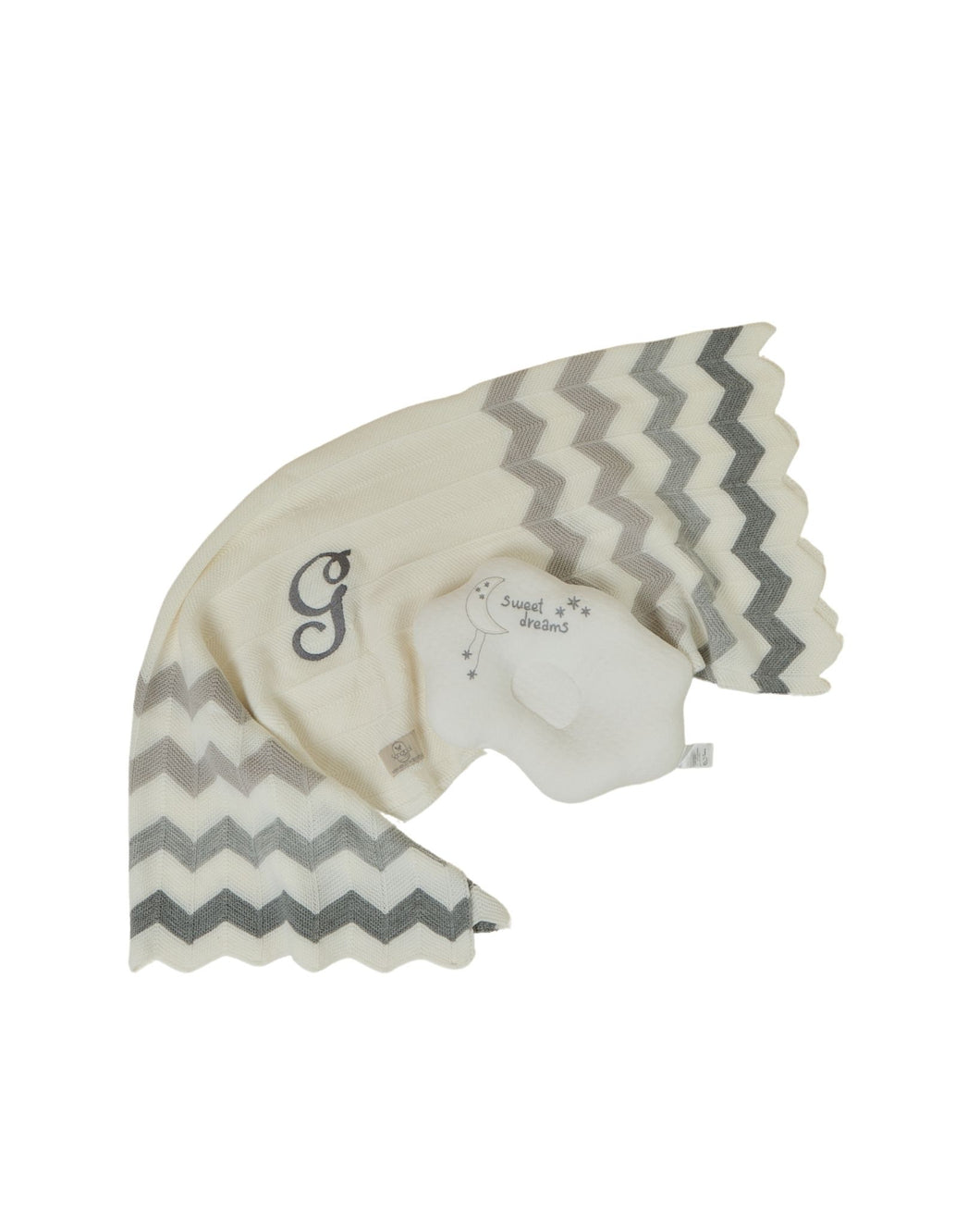 Sanggol Store - Chevron Cotton Knit Blanket & Anti Flat Head Classic Pillow Gift Set (7019415109666)