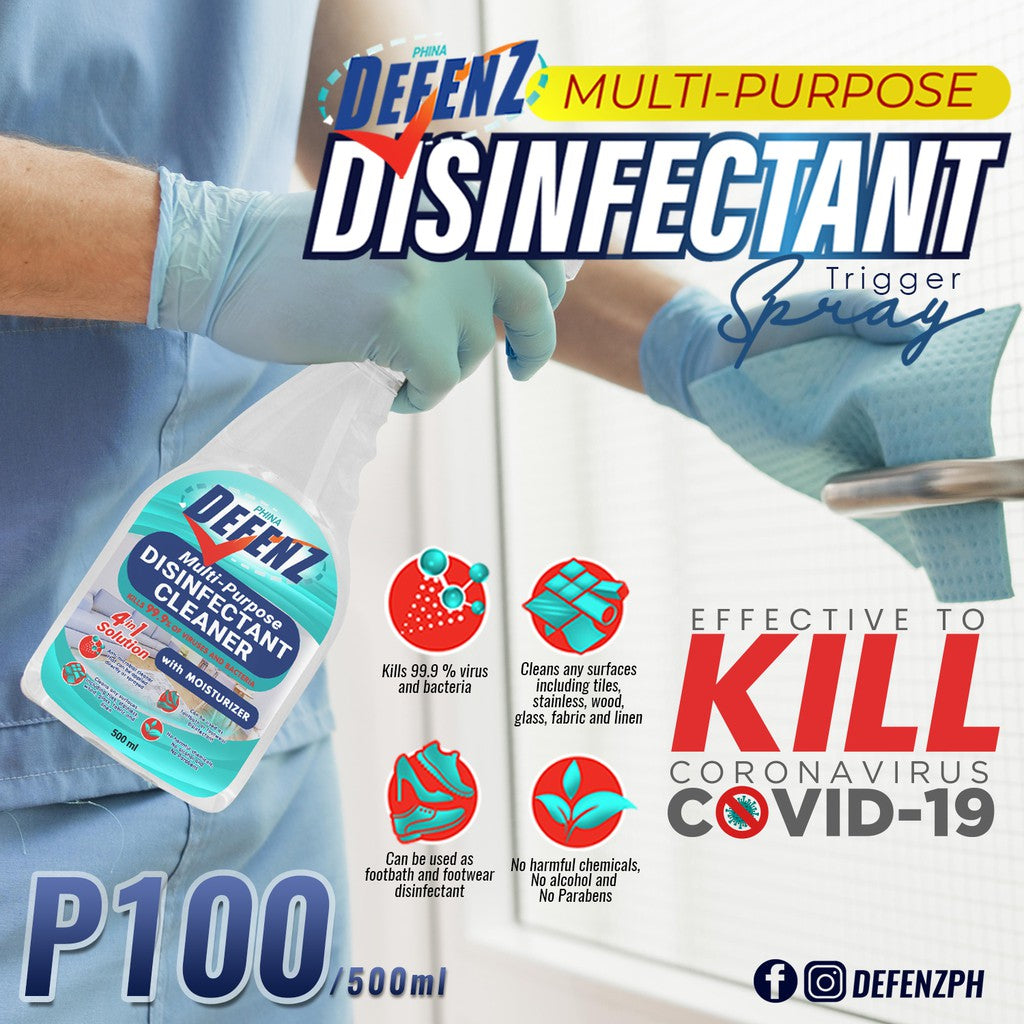 Defenz - 4 in 1 Multipurpose Disinfectant Trigger Spray (6542496661538)