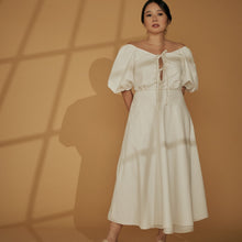 Load image into Gallery viewer, Milk Easy x Vania Romoff Midi Dress in White (7165722492962)
