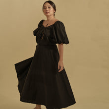 Load image into Gallery viewer, Milk Easy x Vania Romoff Midi Dress in Black (7165722001442)
