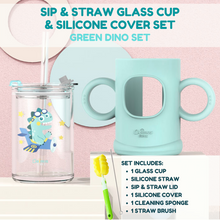 Load image into Gallery viewer, Baby Prime - Sip and Straw Glass Cup and Silicone Cover Set with FREE Extra Glass (4591968354338)
