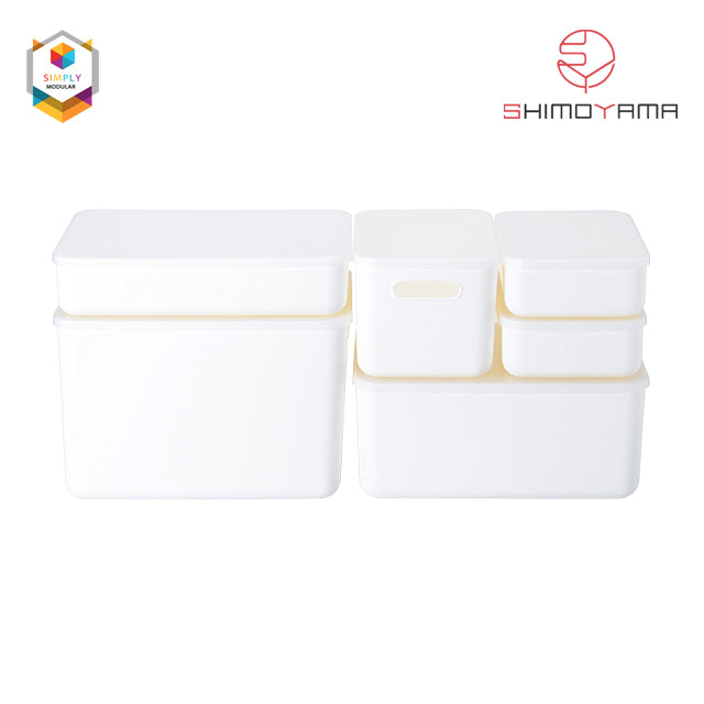 Simply Modular - Shimoyama Large White Flat Storage Box with Lid (4844148228130)