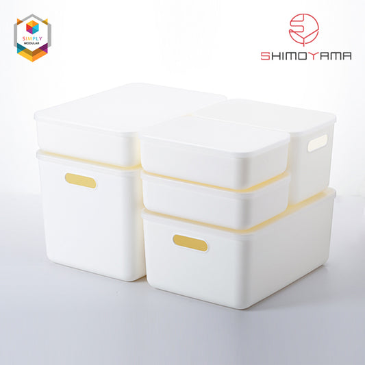 Simply Modular - Shimoyama Small White Flat Storage Box with Lid (4844148195362)