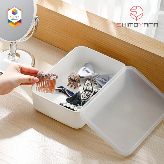 Simply Modular - Shimoyama Large White Flat Storage Box with Lid (4844148228130)