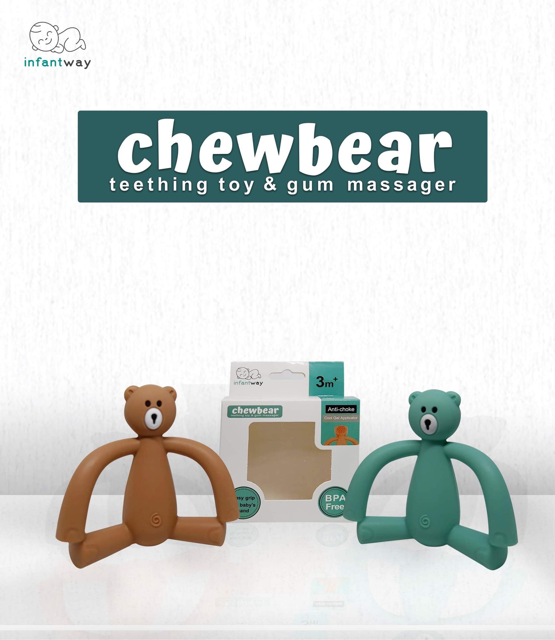 Infantway - Chewbear Teething Toy and Gum Massager (4860835692578)