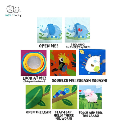 Infantway - Huggabooks Visual Training and Activity Cloth Book Bumper (4860835725346)