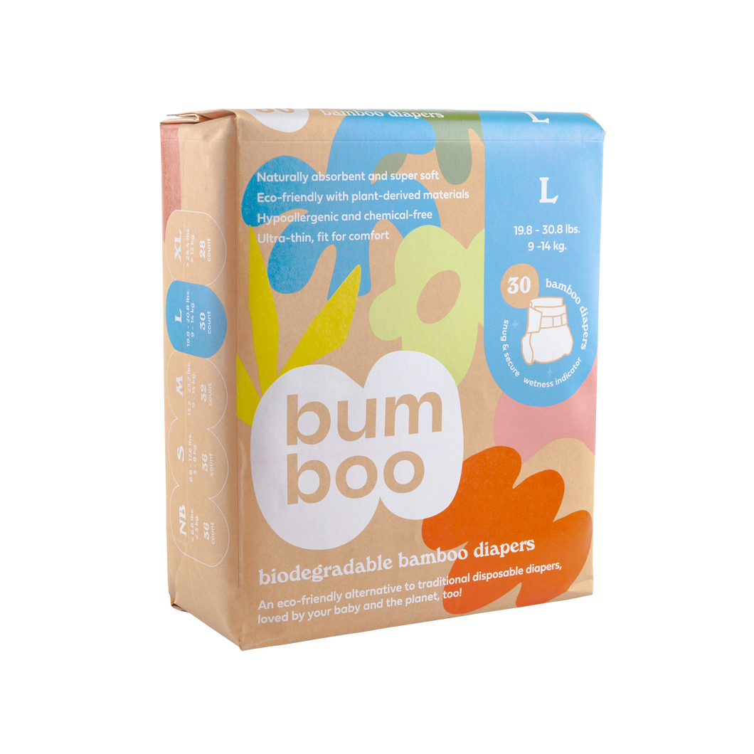 Bumboo - Biodegradable Bamboo Nappies - Large 30pcs (6788494557218)