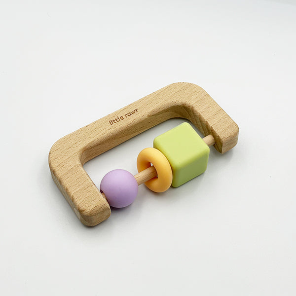 Hugo Happy Home - Little Rawr Wood + Bead D Shape Teether Toy (4860817997858)