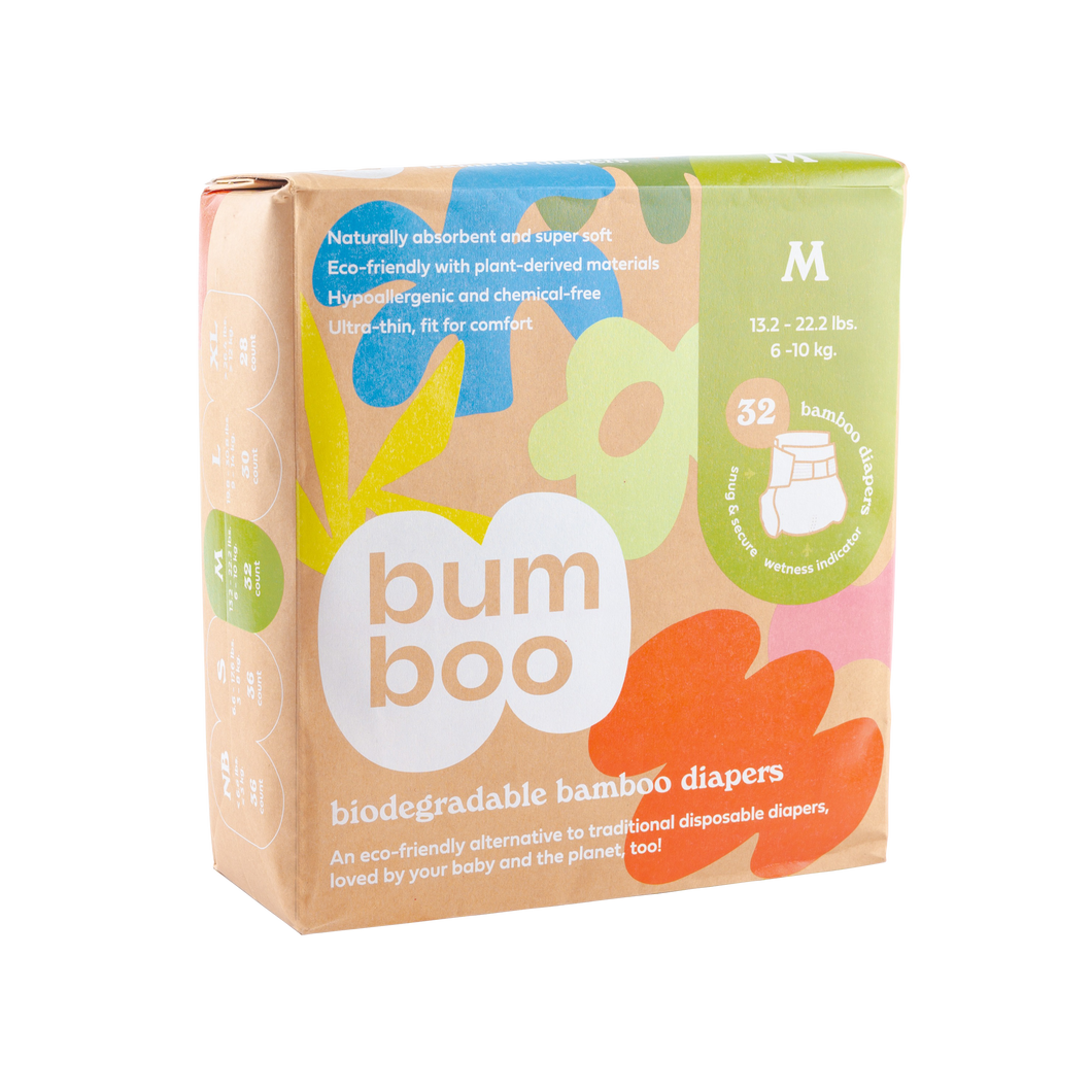 Bumboo - Biodegradable Bamboo Nappies - Medium 32pcs (6788494491682)