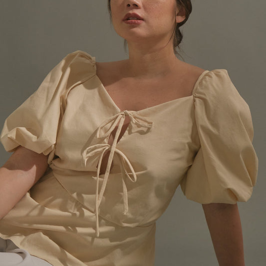 Milk Easy x Vania Romoff Blouse in Beige (7165719248930)