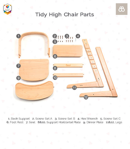 Simply Modular - Boori Adjustable Kids Tidy High Chair (6569580625954)