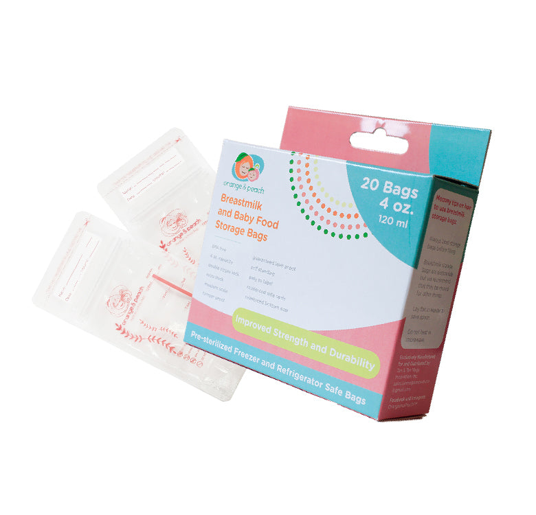 Orange and Peach - 4 oz. Breastmilk Storage Bags V3 20s (4604320186402)
