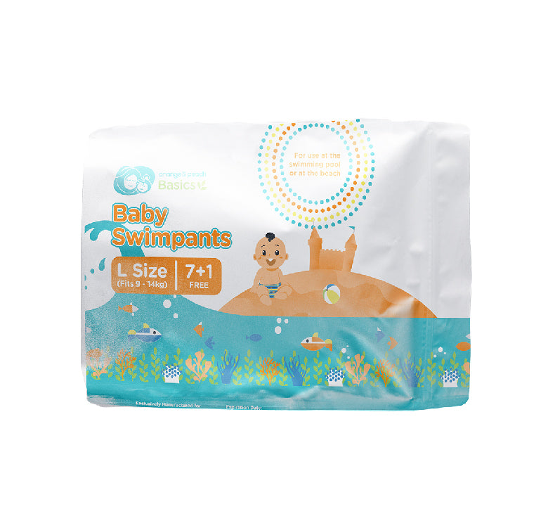 Orange and Peach Basics - 1 Pack Baby Swimpants (8 pcs.) (4604305440802)