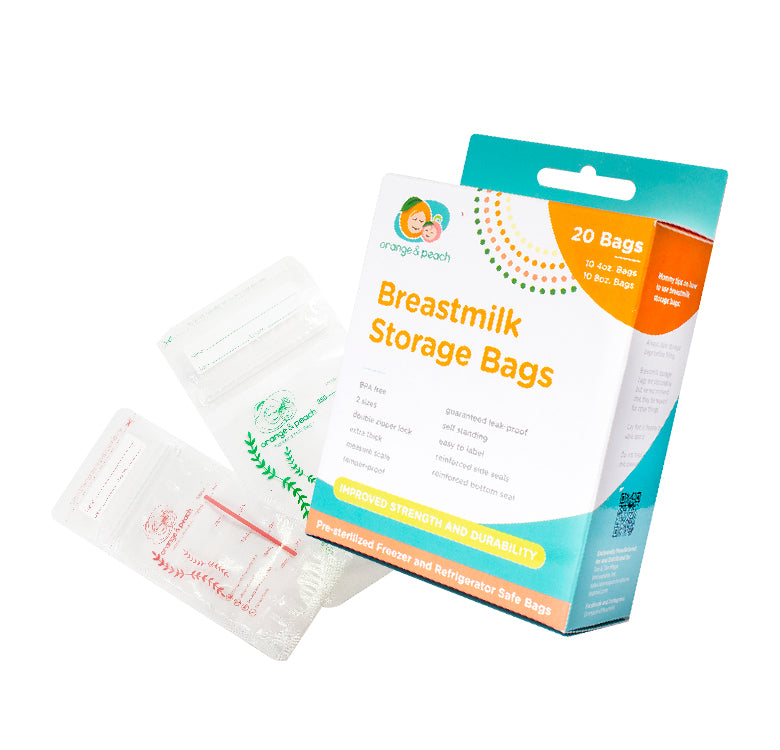 Orange and Peach - Combi Breastmilk Storage Bags V3 20s (4604950544418)