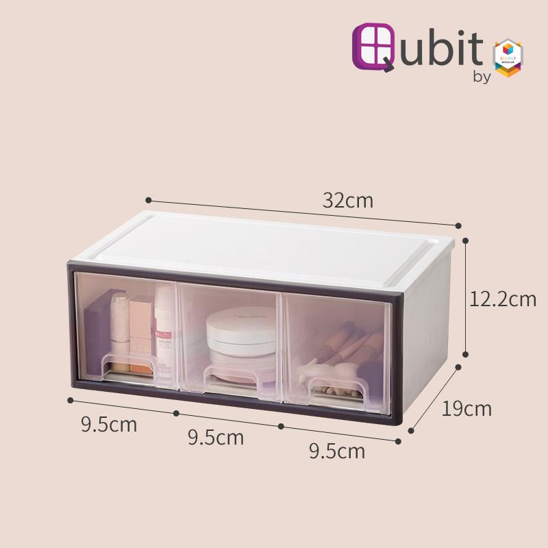 Simply Modular - Qubit Level Trio | Transparent stackable storage box cabinet organizer with drawers for home office school (4851689488418)