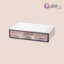 Load image into Gallery viewer, Simply Modular - Qubit Level Trio Mini | Transparent stackable storage box cabinet organizer with drawers for home office school (4851690668066)
