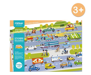 Baby Prime - Mideer Reusable Stickers - Transportation (4816478142498)