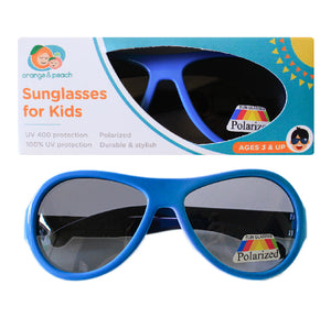 Orange and Peach - Sunglasses for Kids Dark Blue and Yellow (4604959850530)