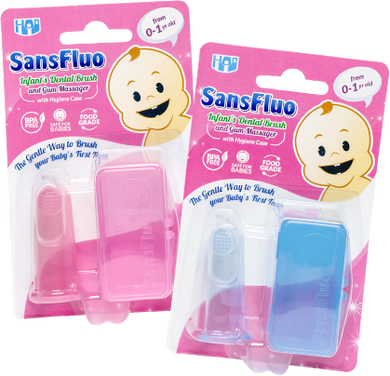 SansFluo - Infant's Dental Brush and Gum Massager with Hygiene Case (4797223600162)