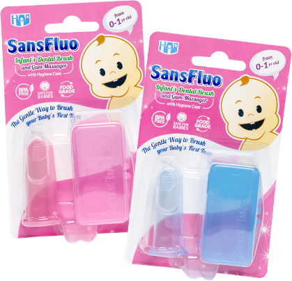 SansFluo - Infant's Dental Brush and Gum Massager with Hygiene Case (4797223600162)