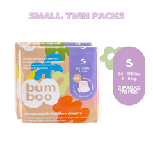 Load image into Gallery viewer, Bumboo - Biodegradable Bamboo Nappies - Small Twin Pack 72pcs (6793471655970)
