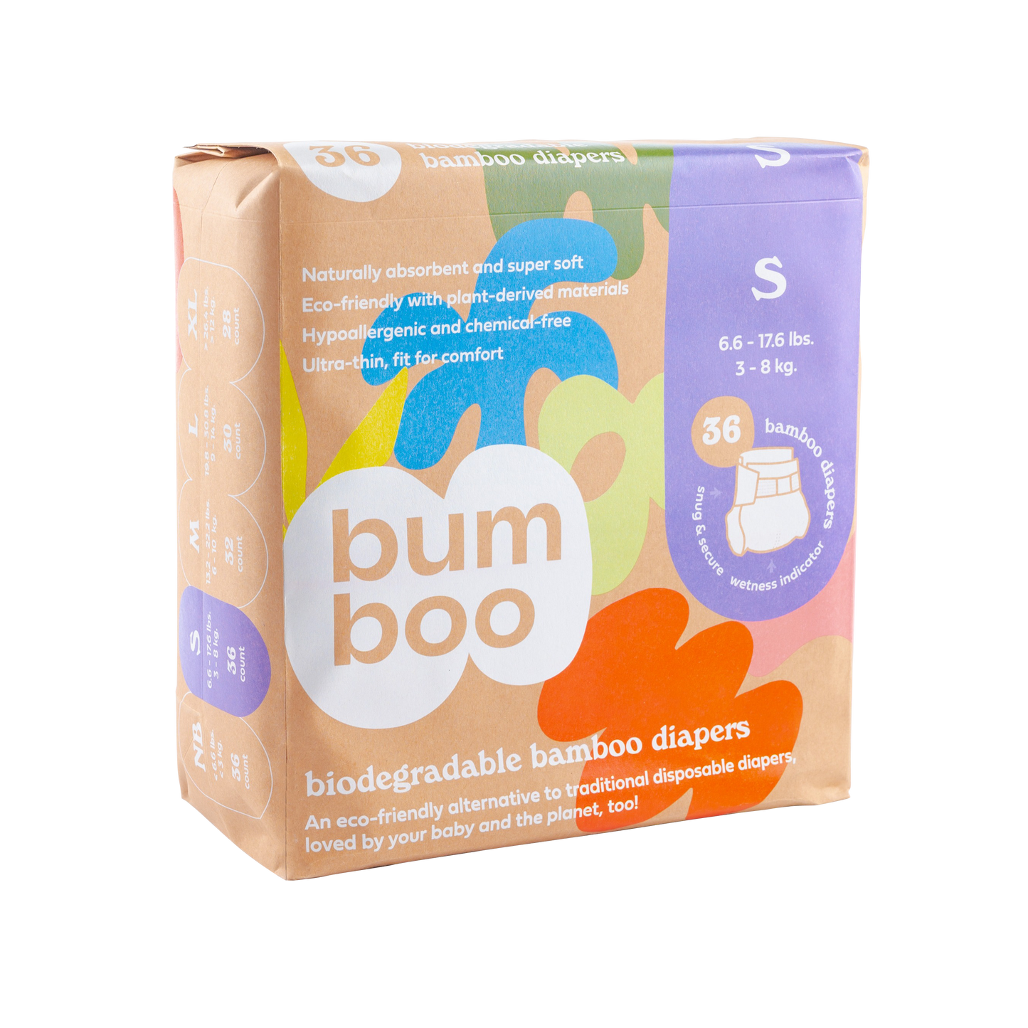 Bumboo - Biodegradable Bamboo Nappies - Small 36pcs (6788494196770)
