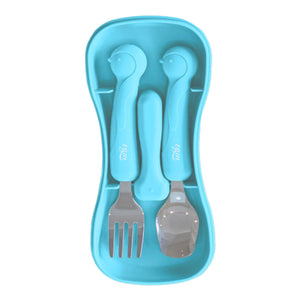 TGM - Stainless Toddler Spoon & Fork Set with Silicone Handle (7056488726562)