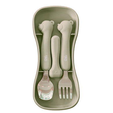 TGM - Stainless Toddler Spoon & Fork Set with Silicone Handle (7056488726562)