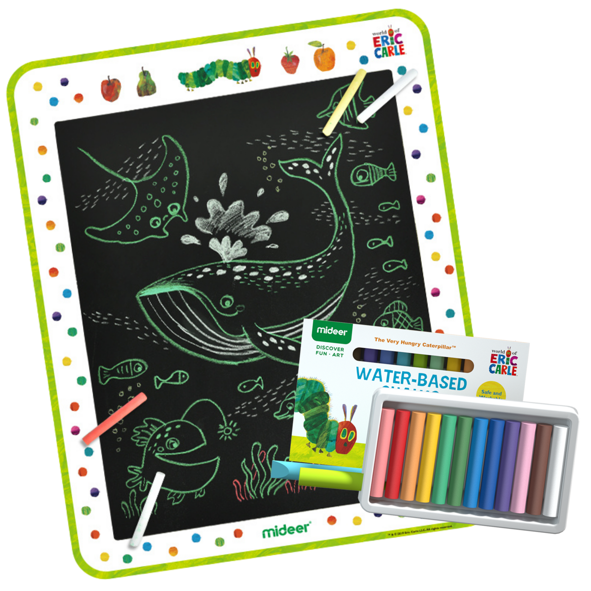 Baby Prime - Mideer Very Hungry Caterpillar Blackboard Sticker with 12 pcs chalk (4816478961698)