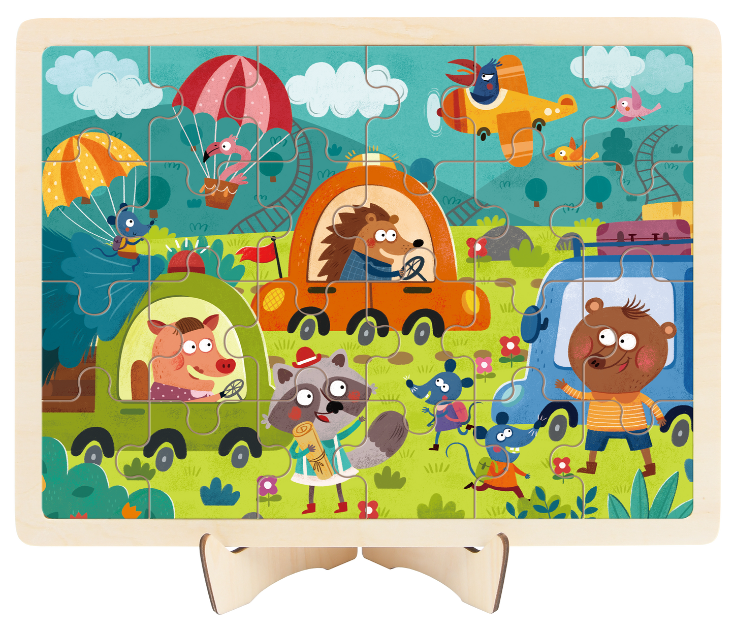 Baby Prime - Mideer Wooden Puzzle (24 Pcs) Travel by Car (4816478732322)